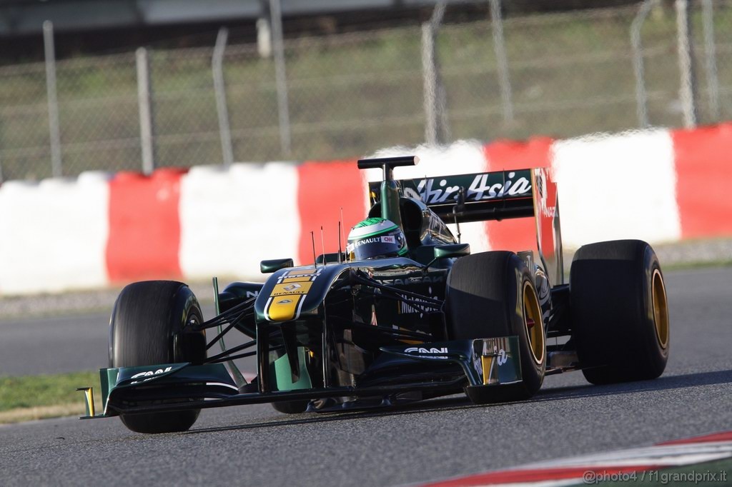 Barcelona Test Febbraio 2011, 19.02.2011- Heikki Kovalainen (FIN), Team Lotus, TL11 