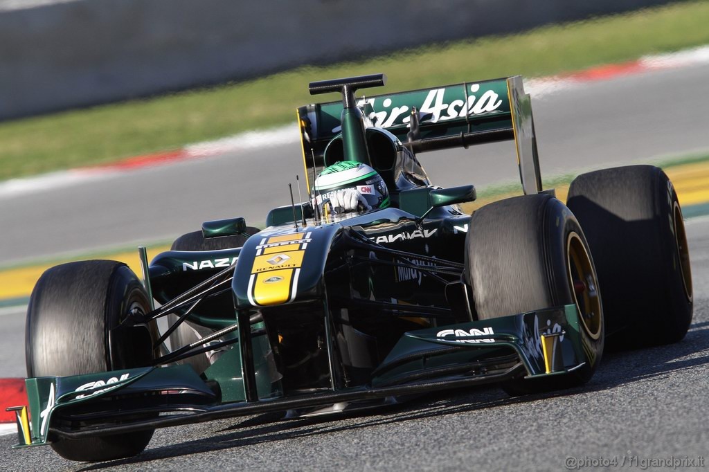 Barcelona Test Febbraio 2011, 19.02.2011- Heikki Kovalainen (FIN), Team Lotus, TL11 