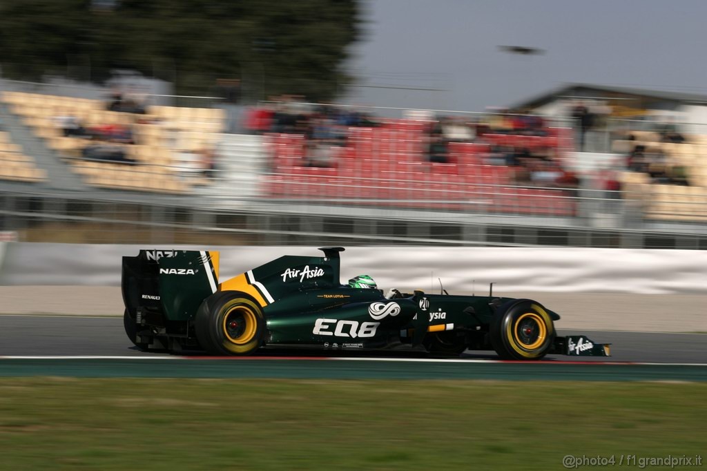 Barcelona Test Febbraio 2011, 19.02.2011- Heikki Kovalainen (FIN), Team Lotus, TL11 