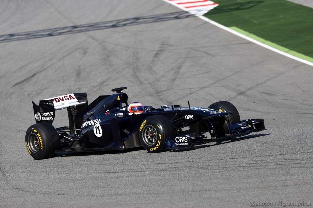 Barcelona Test Febbraio 2011, 19.02.2011- Rubens Barrichello (BRA), Williams FW33 