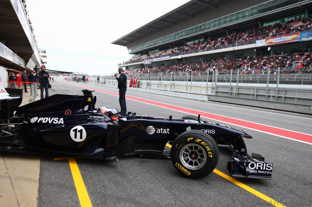 Barcelona Test Febbraio 2011, 19.02.2011- Rubens Barrichello (BRA), Williams FW33 