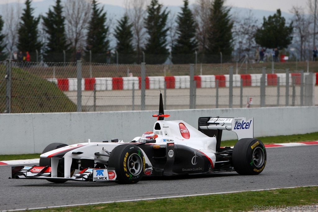 Barcelona Test Febbraio 2011, 19.02.2011- Kamui Kobayashi (JAP), Sauber F1 Team C30 