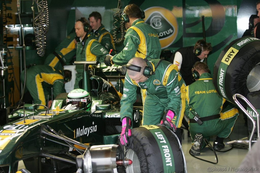 Barcelona Test Febbraio 2011, 19.02.2011- Heikki Kovalainen (FIN), Team Lotus, TL11 