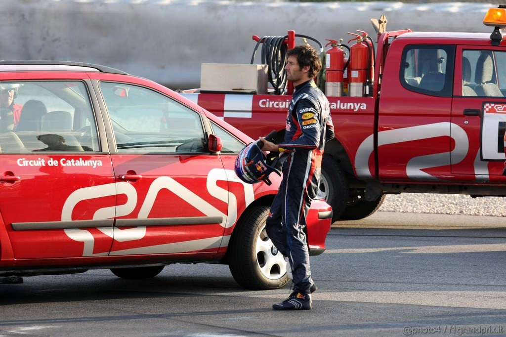 Barcelona Test Febbraio 2011, 20.02.2011- Mark Webber (AUS), Red Bull Racing, RB7 stopped in the track