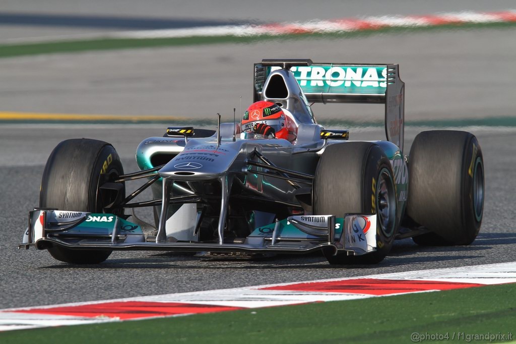 Barcelona Test Febbraio 2011, 21.02.2011- Michael Schumacher (GER), Mercedes GP Petronas F1 Team, MGP W02 