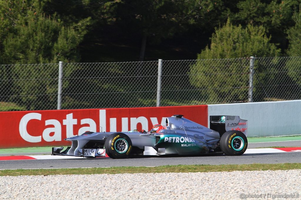 Barcelona Test Febbraio 2011, 21.02.2011- Michael Schumacher (GER), Mercedes GP Petronas F1 Team, MGP W02 