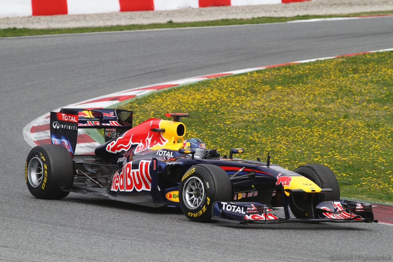 Barcelona Test Marzo 2011, 09.03.2011- Sebastian Vettel (GER), Red Bull Racing, RB7 