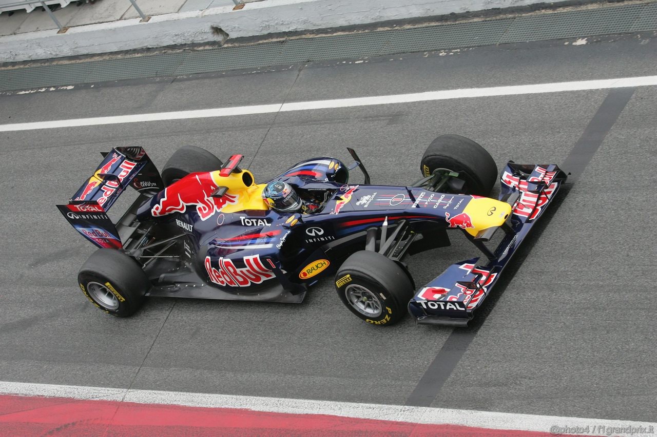 Barcelona Test Marzo 2011, 09.03.2011- Sebastian Vettel (GER), Red Bull Racing, RB7 