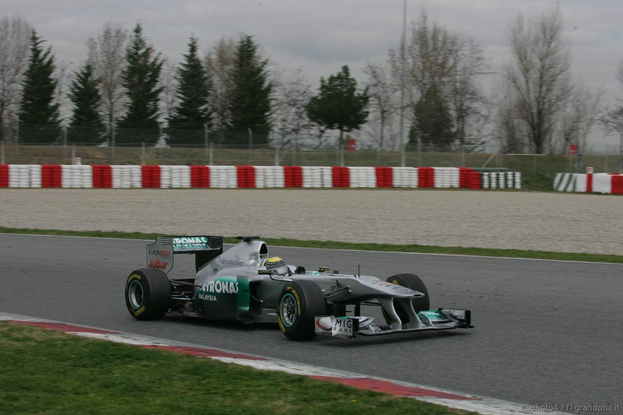Barcelona Test Marzo 2011, 09.03.2011- Nico Rosberg (GER), Mercedes GP Petronas F1 Team, MGP W02 