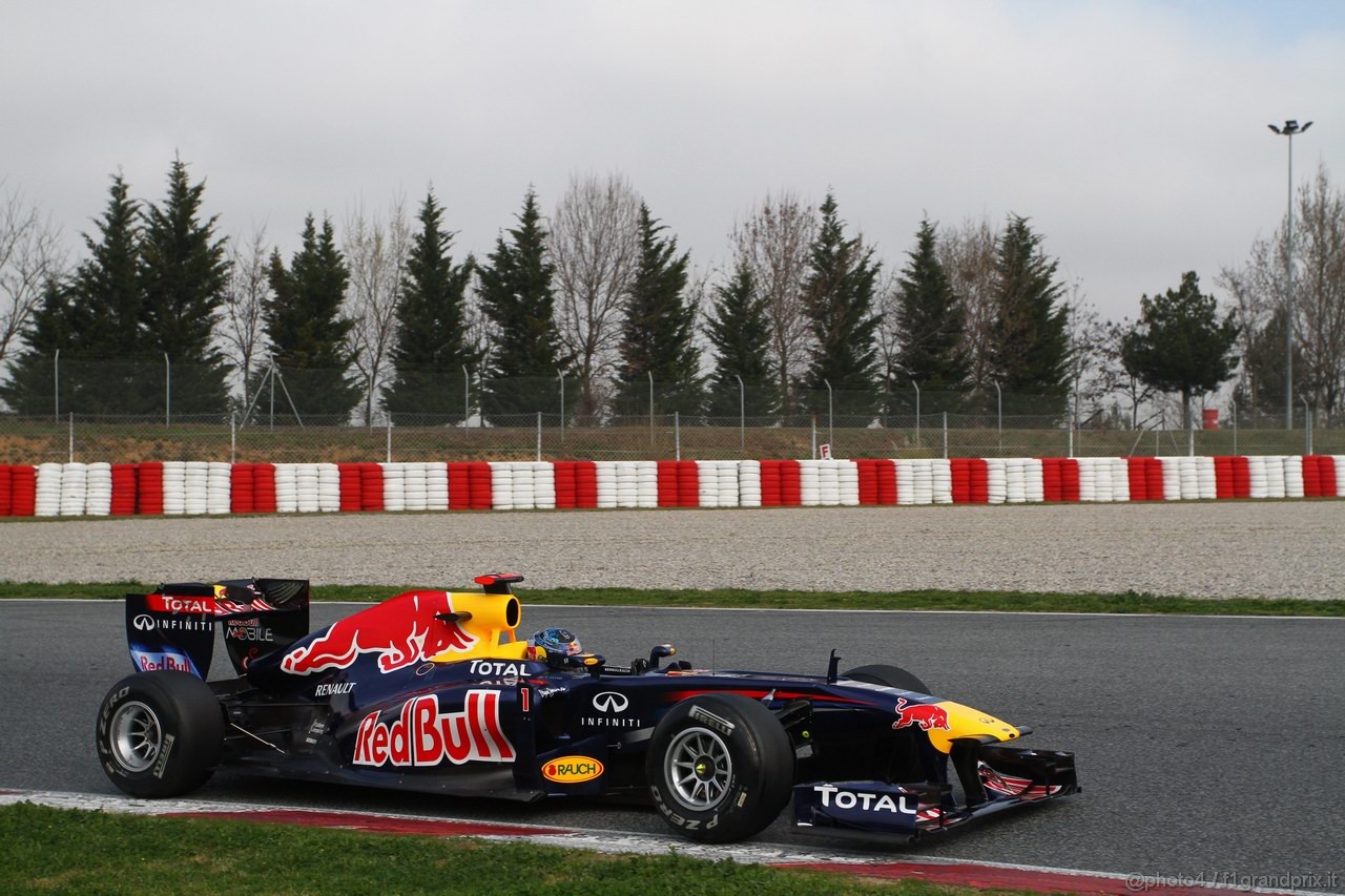 Barcelona Test Marzo 2011, 11.03.2011- Sebastian Vettel (GER), Red Bull Racing, RB7 