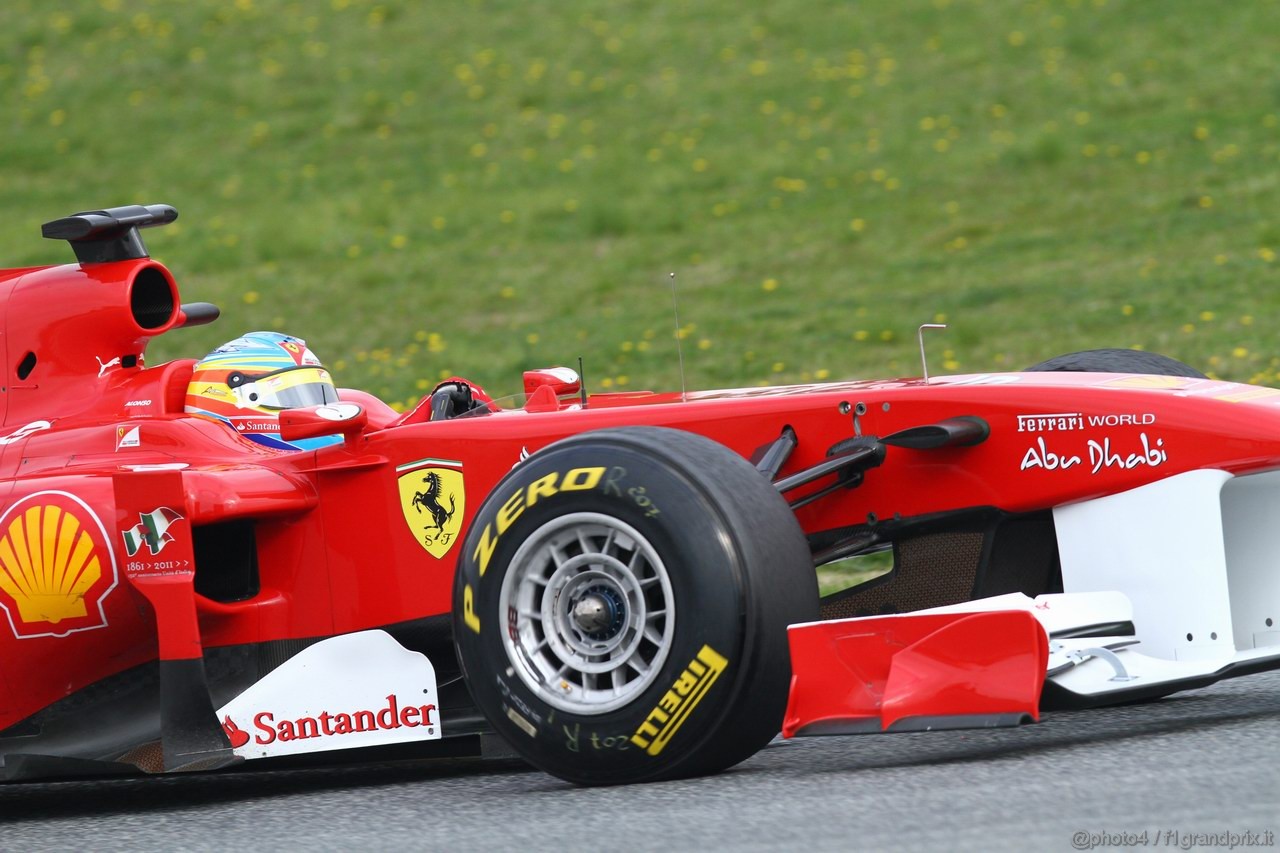 Barcelona Test Marzo 2011, 11.03.2011- Fernando Alonso (ESP), Ferrari, F-150 Italia 