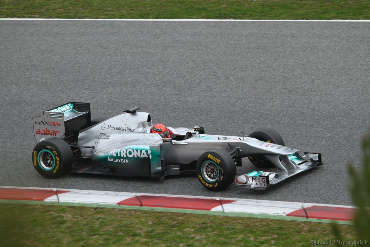 Barcelona Test Marzo 2011, 11.03.2011- Michael Schumacher (GER), Mercedes GP Petronas F1 Team, MGP W02 