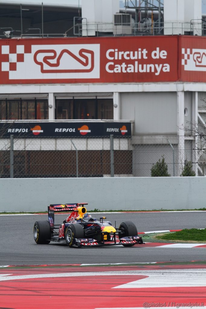 Barcelona Test Marzo 2011, 11.03.2011- Sebastian Vettel (GER), Red Bull Racing, RB7 