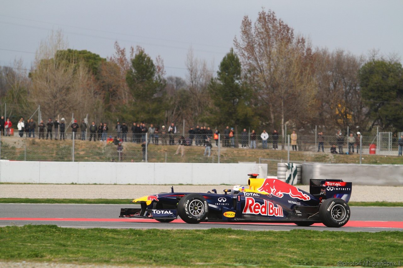 Barcelona Test Marzo 2011, 11.03.2011- Sebastian Vettel (GER), Red Bull Racing, RB7 