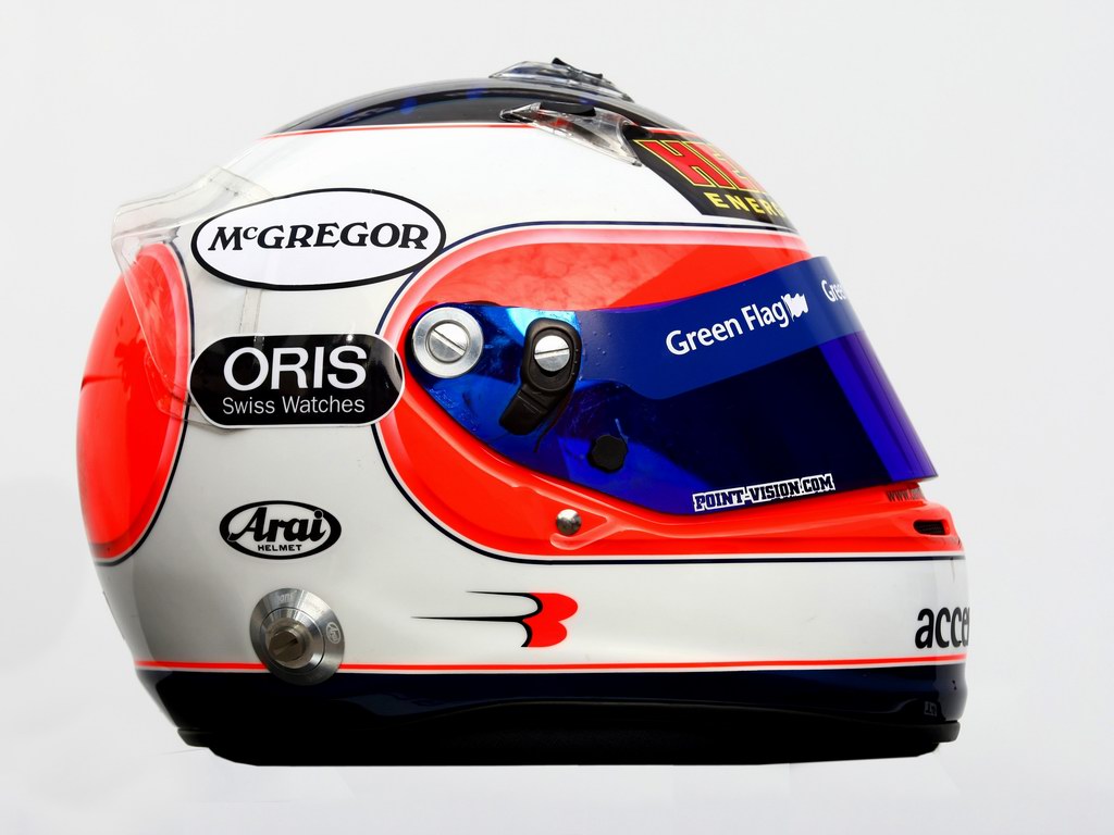 Caschi Piloti 2011, 2010 Driver Helmets Rubens Barrichello, Williams FW32 Cosworth. Photo: WilliamsF1 ref: