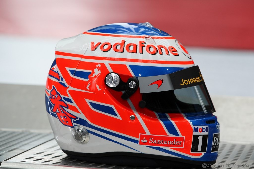 Caschi Piloti 2011, 
Helmet of Jenson Button (GBR), McLaren Mercedes 