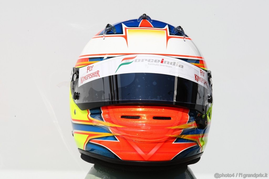 Caschi Piloti 2011, 10/2/2011- Helmet, Paul di Resta (GBR) Force India VJM04 