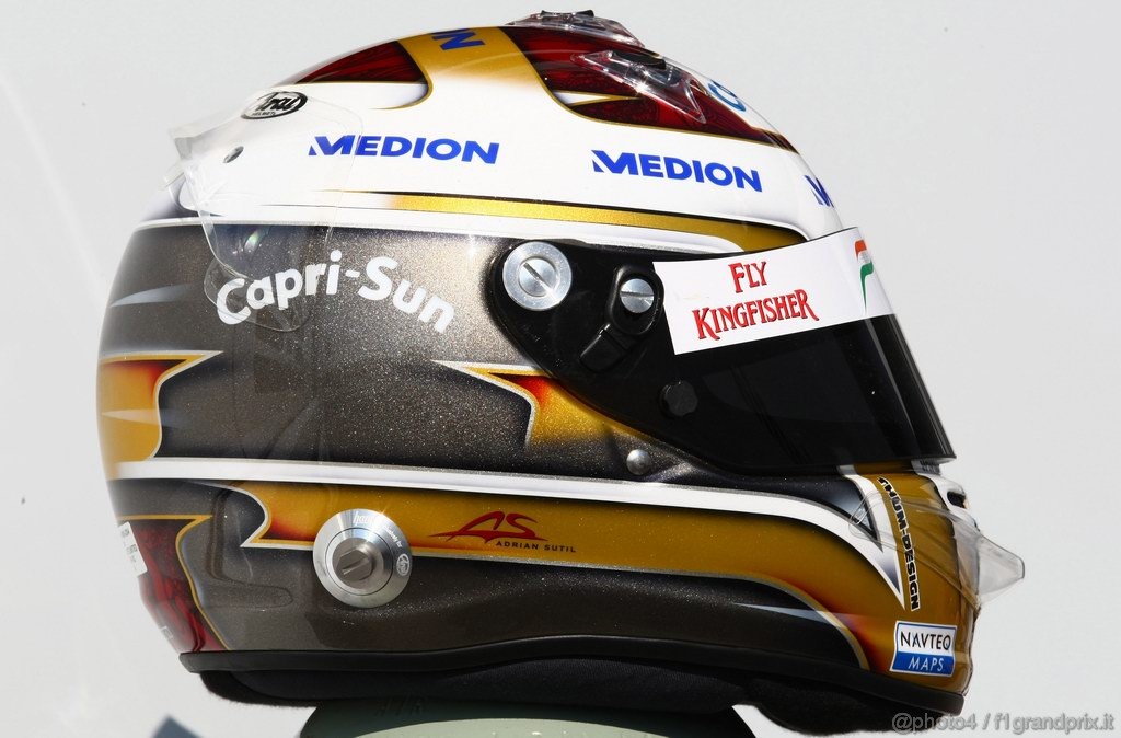 Caschi Piloti 2011, 10/2/2011- Helmet, Adrian Sutil (GER), Force India F1 Team, VJM04 