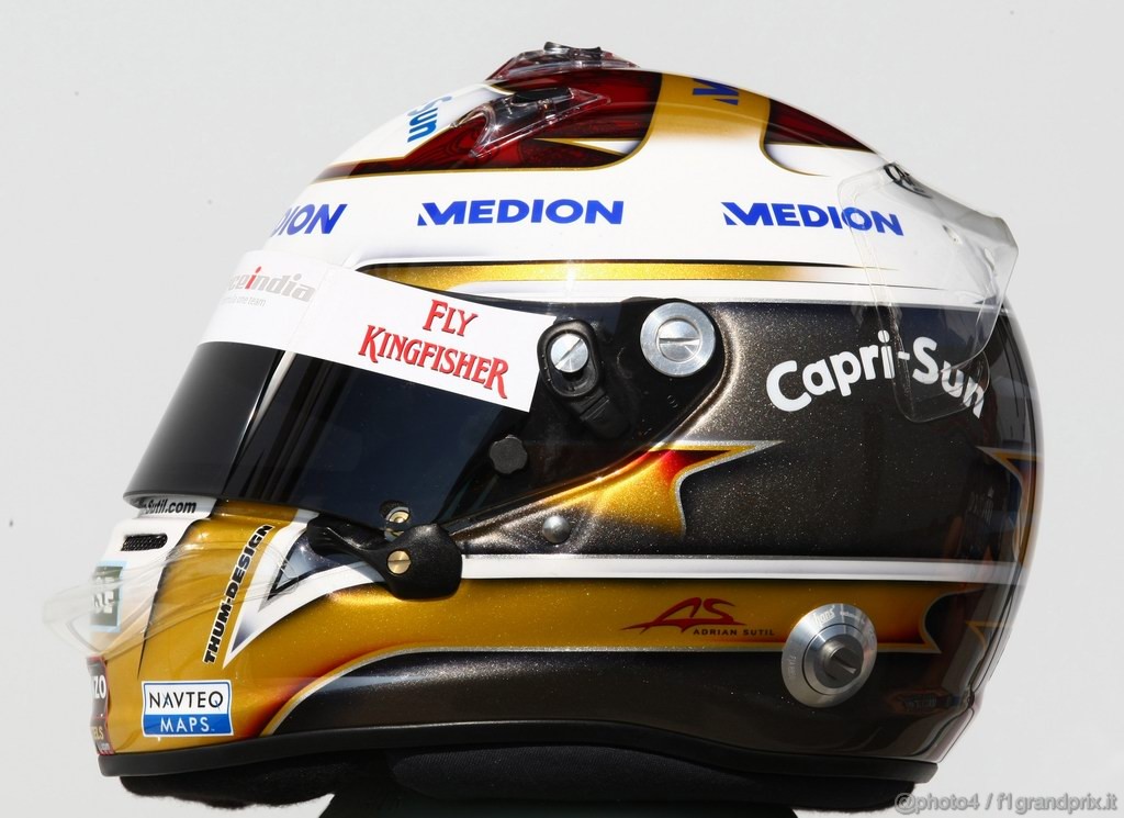 Caschi Piloti 2011, 10/2/2011- Helmet, Adrian Sutil (GER), Force India F1 Team, VJM04 