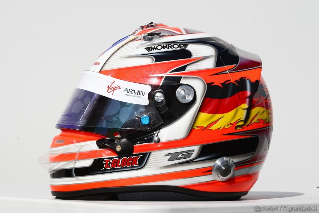 Caschi Piloti 2011, 10/2/2011- Timo Glock (GER), Marussia Virgin Racing VR-02 