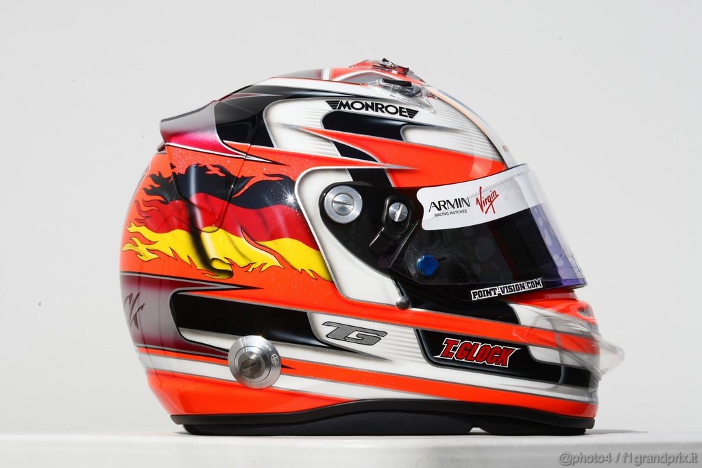 Caschi Piloti 2011, 10/2/2011- Timo Glock (GER), Marussia Virgin Racing VR-02 