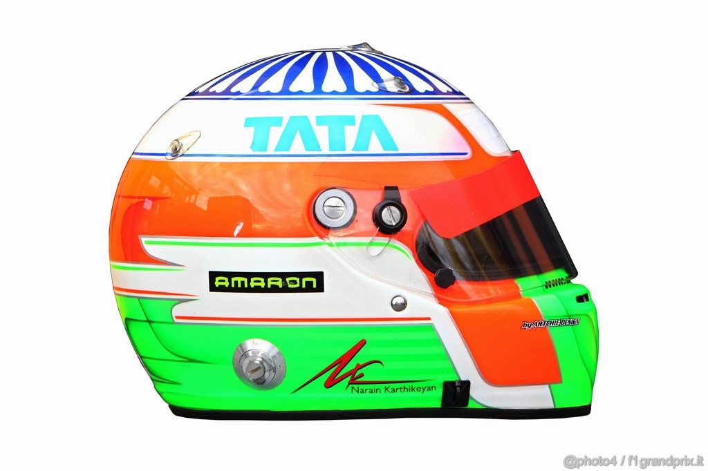 Caschi Piloti 2011, 
The helmet of Narain Karthikeyan (IND) Hispania Racing F1 Team (HRT) 