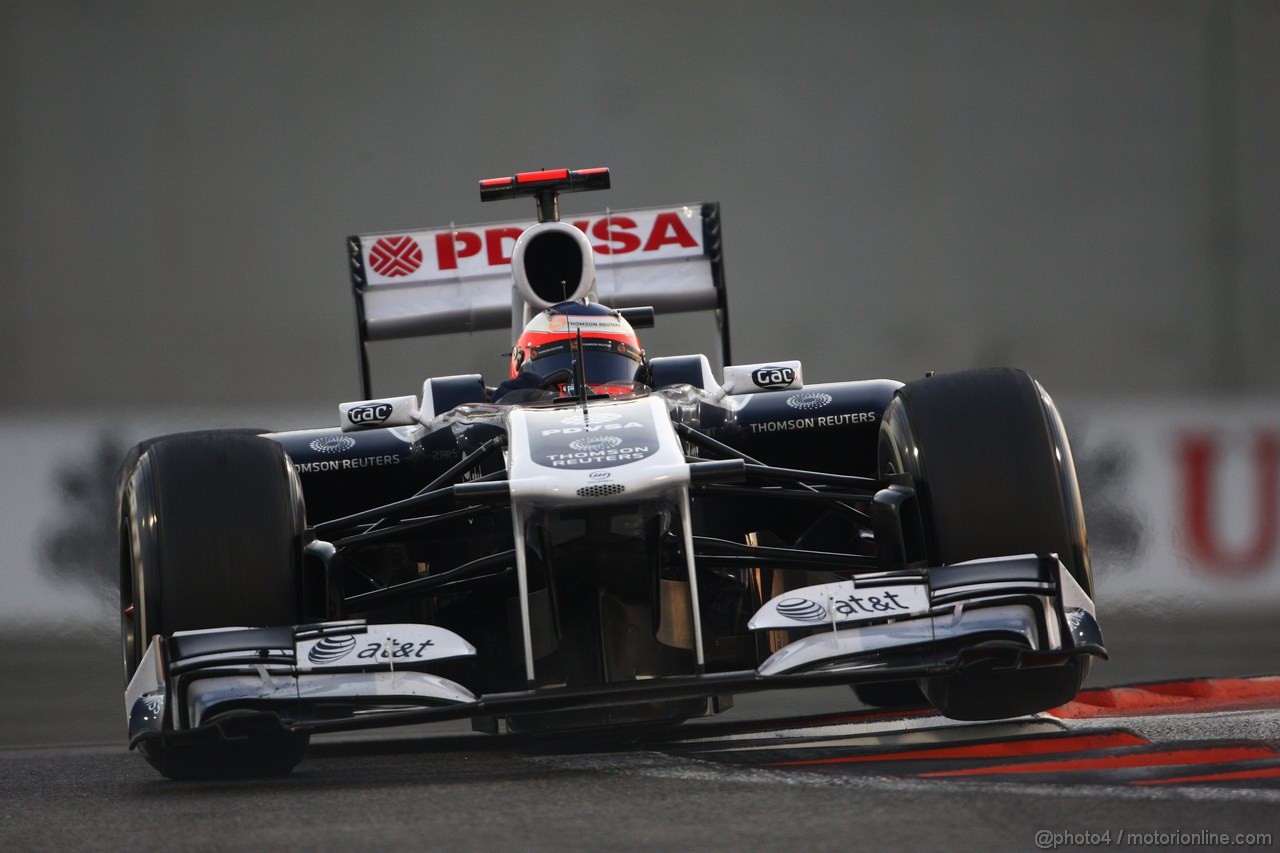 GP ABU DHABI, 13.11.2011- Gara, Rubens Barrichello (BRA), Williams FW33 