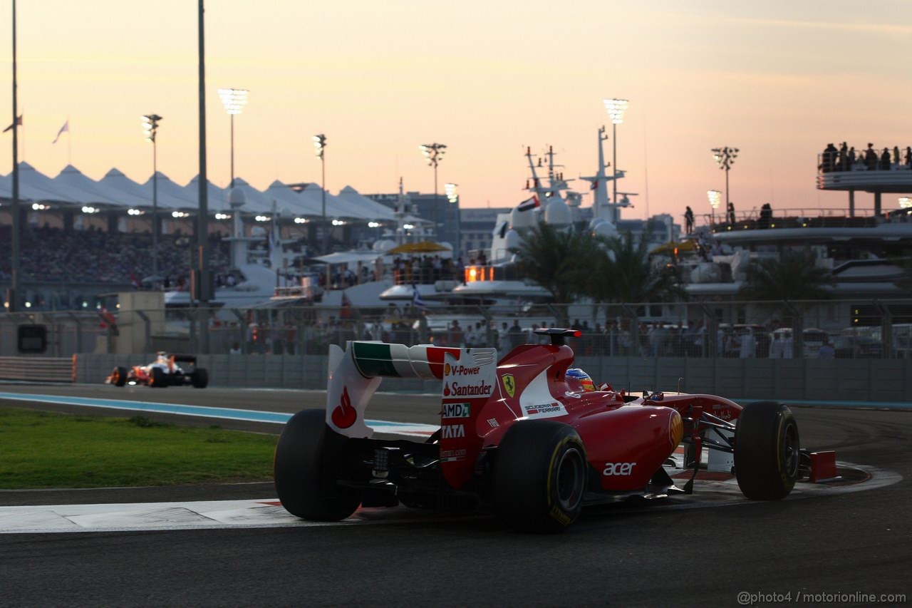 GP ABU DHABI, 13.11.2011- Gara, Fernando Alonso (ESP), Ferrari, F-150 Italia 