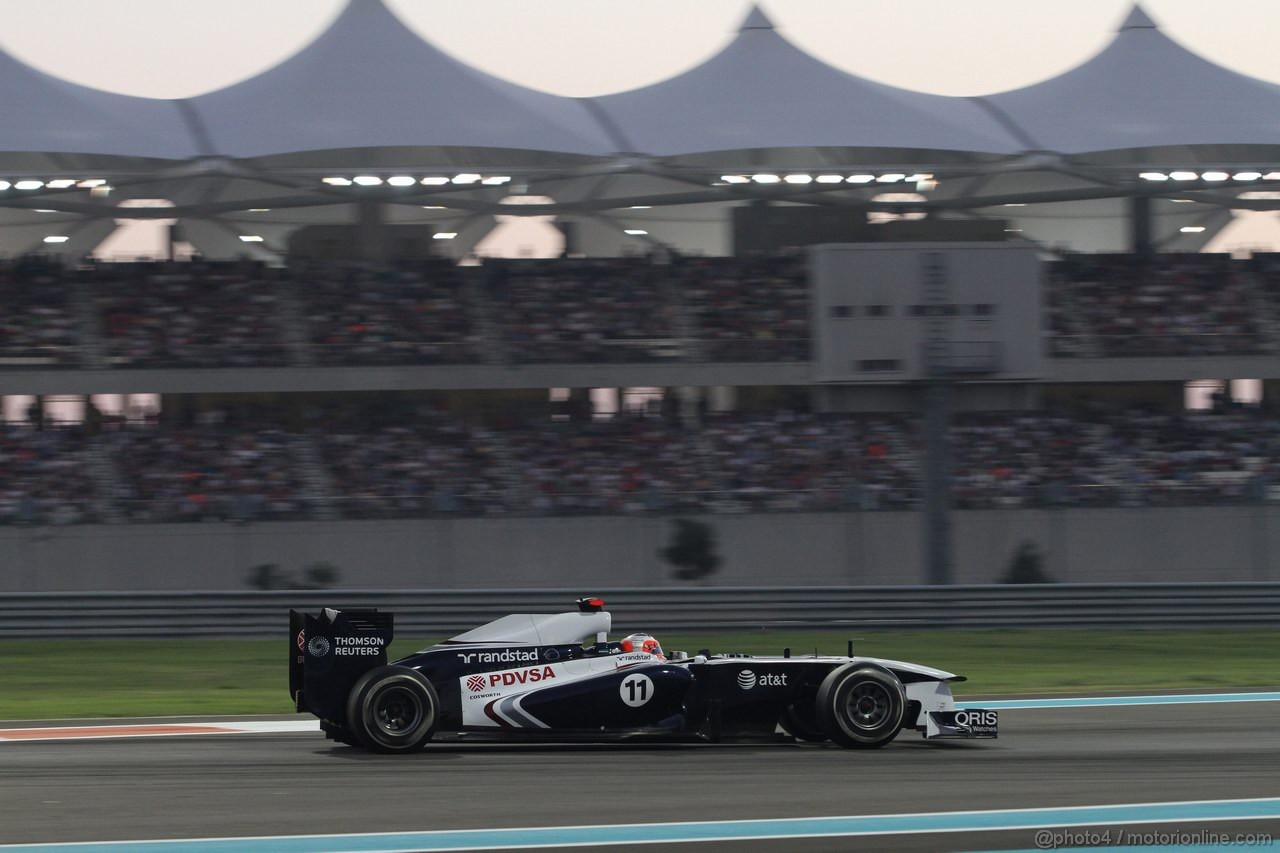 GP ABU DHABI, 13.11.2011- Gara, Rubens Barrichello (BRA), Williams FW33 