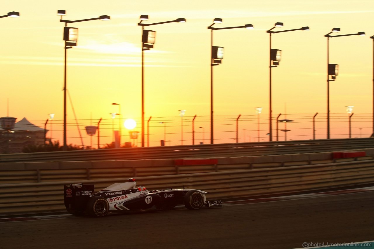GP ABU DHABI, 13.11.2011- Gara, Rubens Barrichello (BRA), Williams FW33