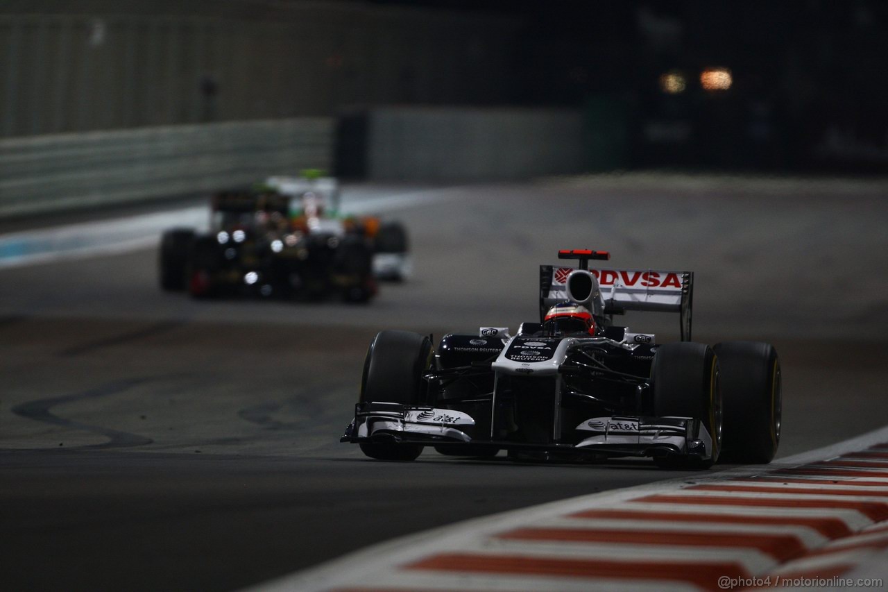 GP ABU DHABI, 13.11.2011- Gara, Rubens Barrichello (BRA), Williams FW33 