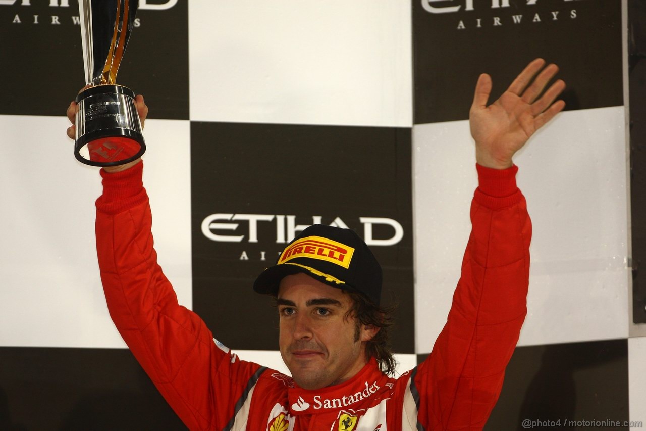 GP ABU DHABI, 13.11.2011- Gara, Fernando Alonso (ESP), Ferrari, F-150 Italia secondo