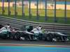 GP ABU DHABI, 13.11.2011- Gara, Michael Schumacher (GER), Mercedes GP Petronas F1 Team, MGP W02 e Nico Rosberg (GER), Mercedes GP Petronas F1 Team, MGP W02 