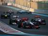 GP ABU DHABI, 13.11.2011- Gara, Lewis Hamilton (GBR), McLaren  Mercedes, MP4-26, Fernando Alonso (ESP), Ferrari, F-150 Italia e Jenson Button (GBR), McLaren  Mercedes, MP4-26 