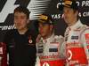 GP ABU DHABI, 13.11.2011- Gara, Lewis Hamilton (GBR), McLaren  Mercedes, MP4-26 vincitore e Jenson Button (GBR), McLaren  Mercedes, MP4-26 terzo 