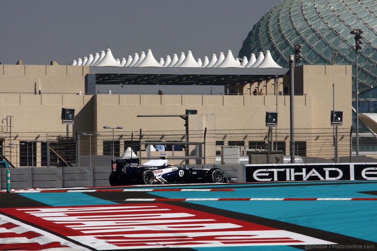 GP ABU DHABI, 12.11.2011- Prove Libere 3, Sabato, Pastor Maldonado (VEN), Williams FW33 