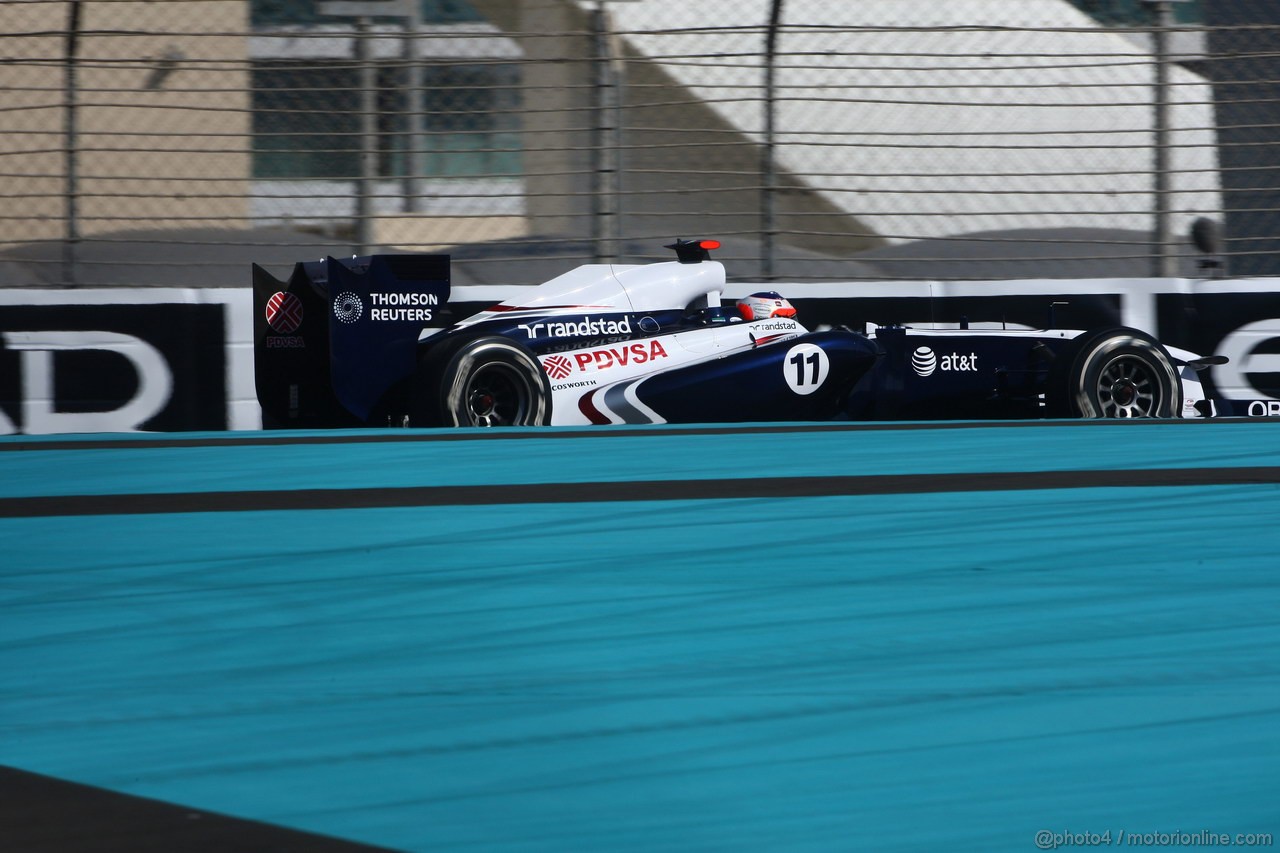 GP ABU DHABI, 12.11.2011- Prove Libere 3, Sabato, Rubens Barrichello (BRA), Williams FW33 