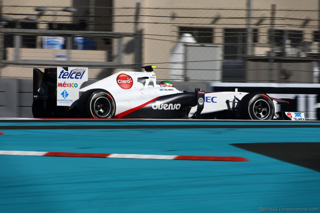 GP ABU DHABI, 12.11.2011- Prove Libere 3, Sabato, Sergio P�rez (MEX), Sauber F1 Team C30 