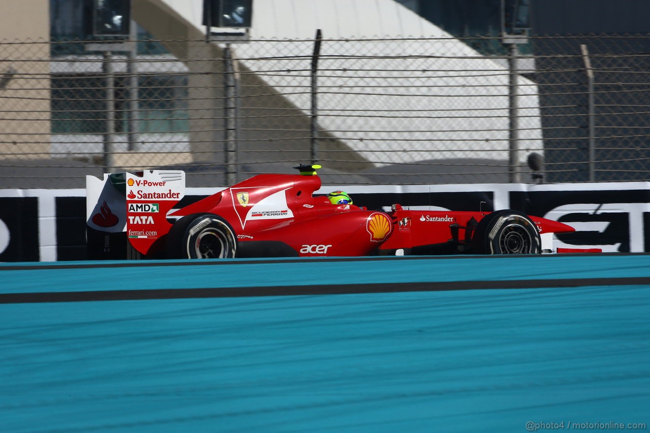 GP ABU DHABI, 12.11.2011- Prove Libere 3, Sabato, Felipe Massa (BRA), Ferrari, F-150 Italia 