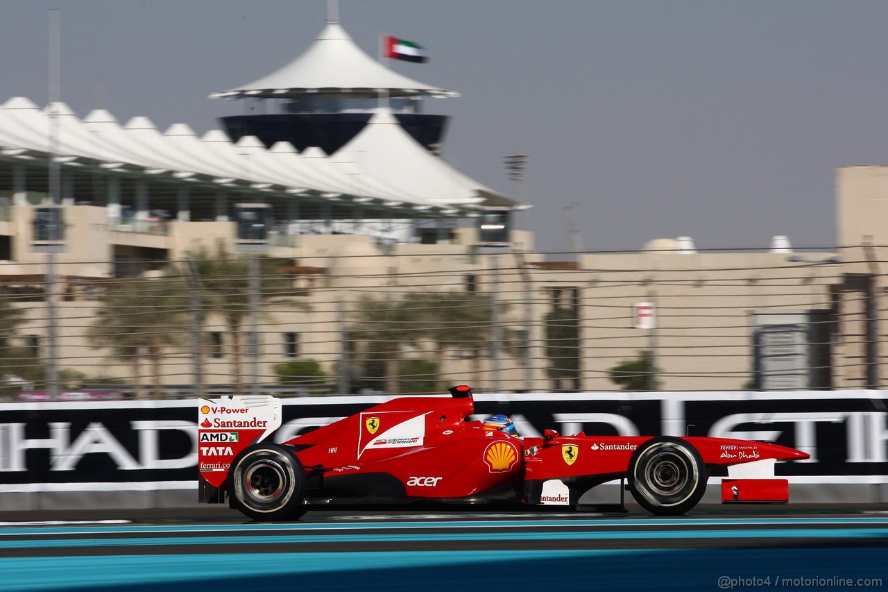 GP ABU DHABI, 12.11.2011- Prove Libere 3, Sabato, Fernando Alonso (ESP), Ferrari, F-150 Italia 