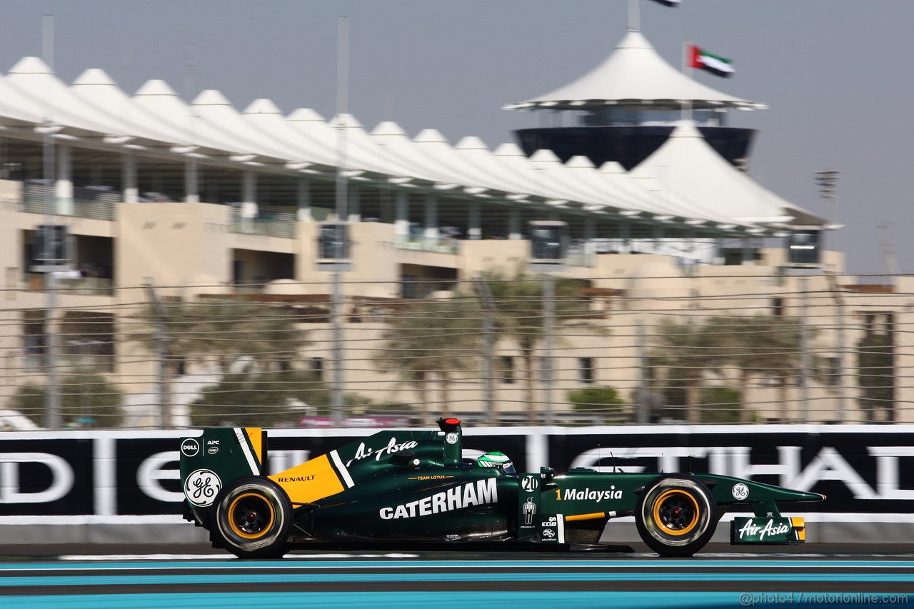 GP ABU DHABI, 12.11.2011- Prove Libere 3, Sabato, Heikki Kovalainen (FIN), Team Lotus, TL11 