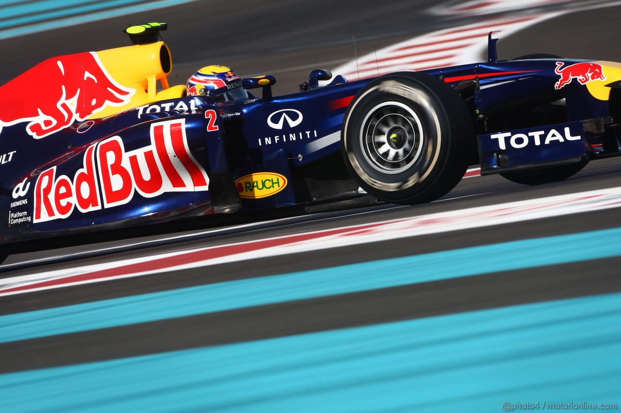 GP ABU DHABI, 12.11.2011- Prove Libere 3, Sabato, Mark Webber (AUS), Red Bull Racing, RB7 