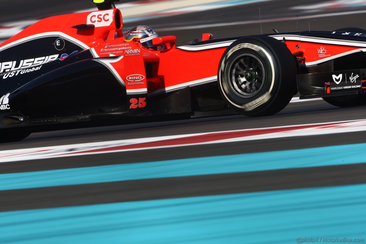 GP ABU DHABI, 12.11.2011- Prove Libere 3, Sabato, Jerome D'Ambrosio (BEL), Marussia Virgin Racing VR-02 