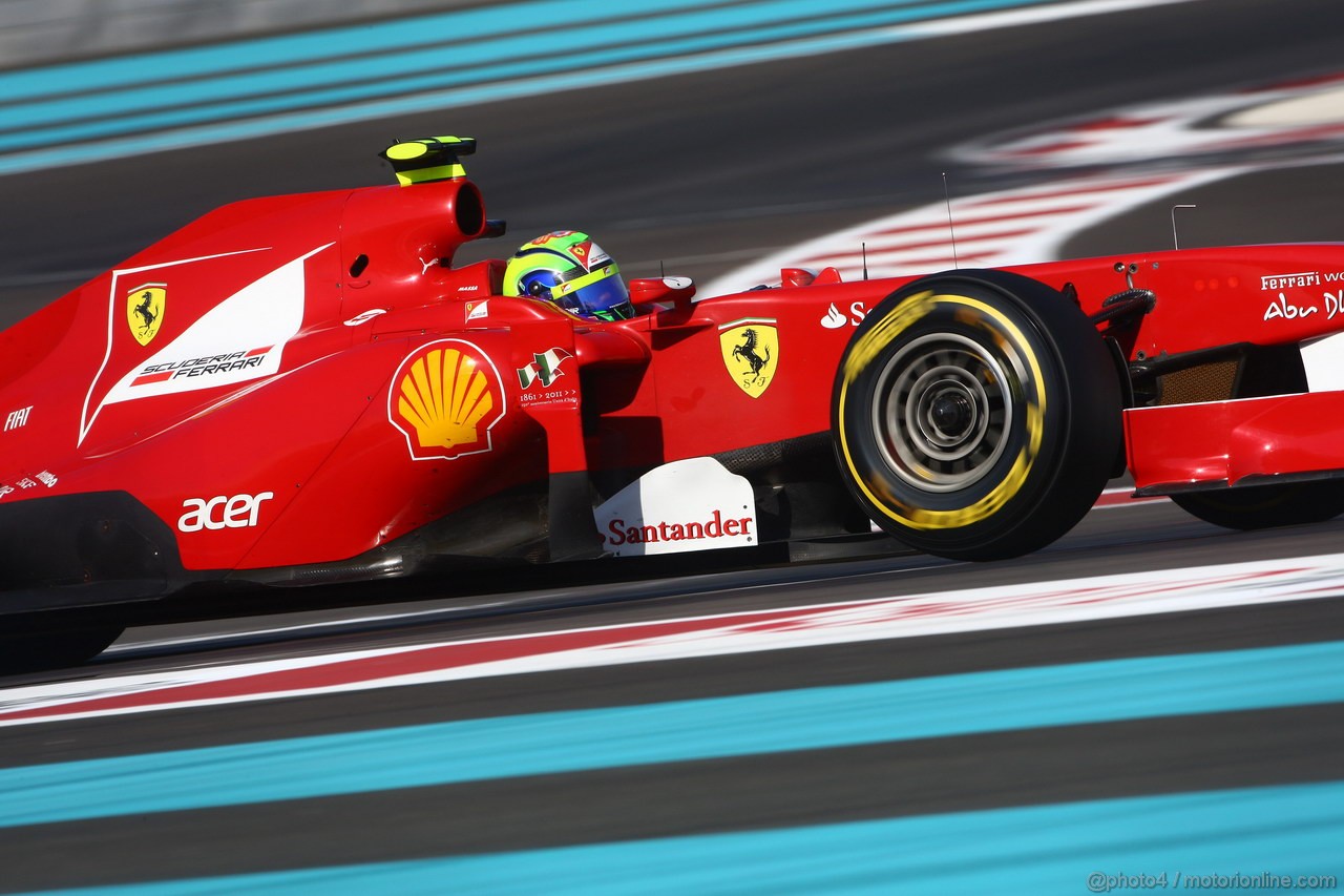 GP ABU DHABI, 12.11.2011- Prove Libere 3, Sabato, Felipe Massa (BRA), Ferrari, F-150 Italia 