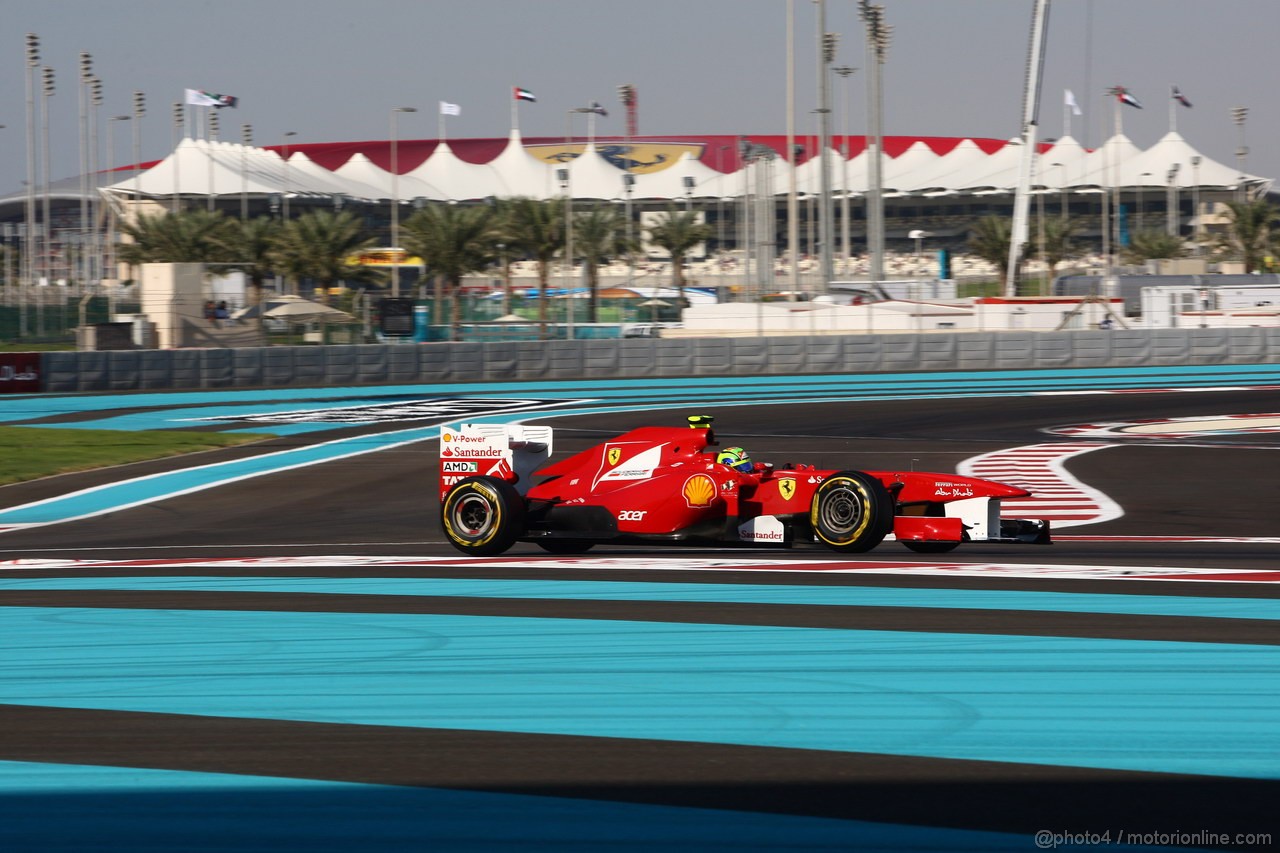 GP ABU DHABI, 12.11.2011- Prove Libere 3, Sabato, Felipe Massa (BRA), Ferrari, F-150 Italia 