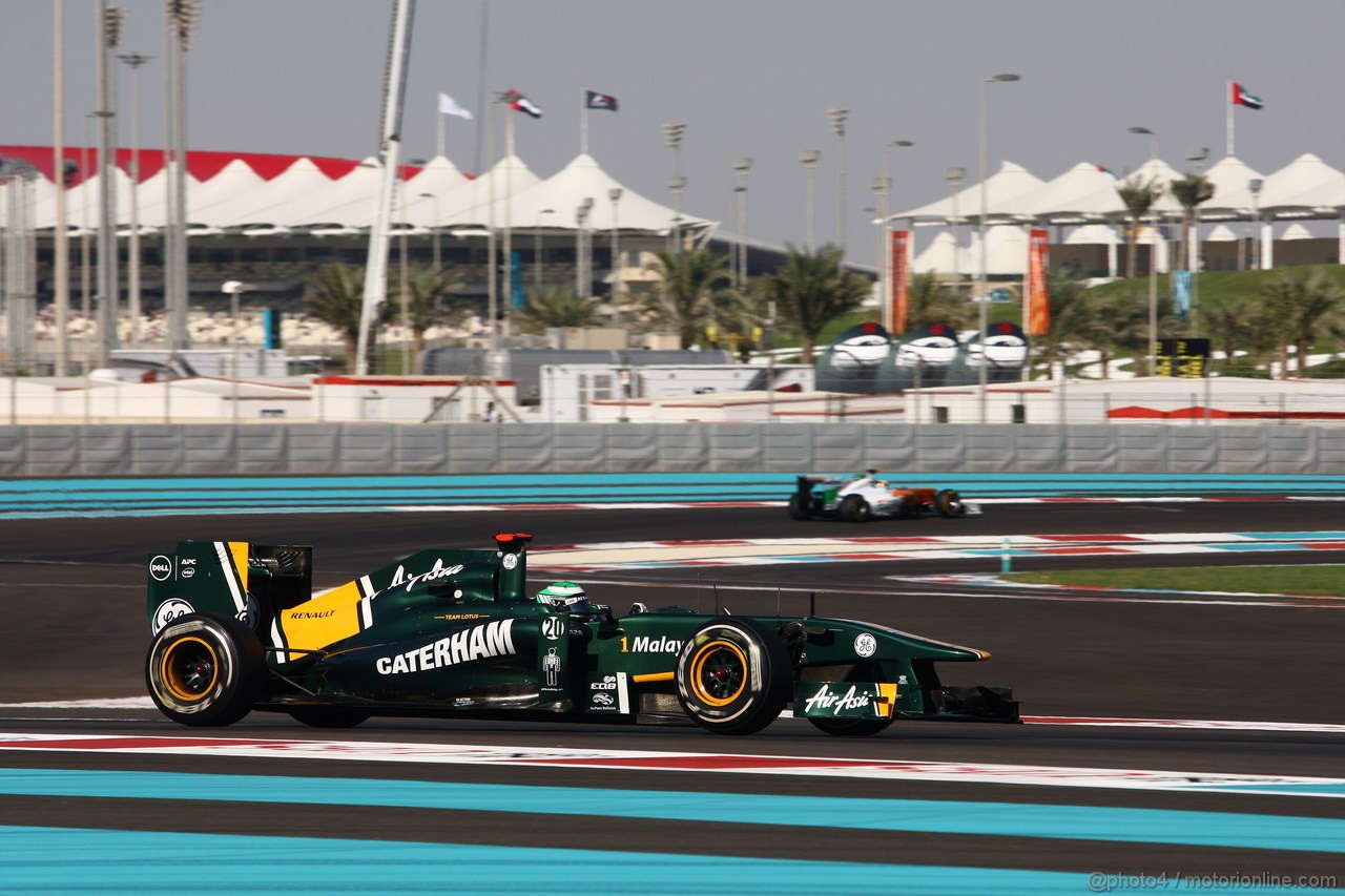 GP ABU DHABI, 12.11.2011- Prove Libere 3, Sabato, Heikki Kovalainen (FIN), Team Lotus, TL11 