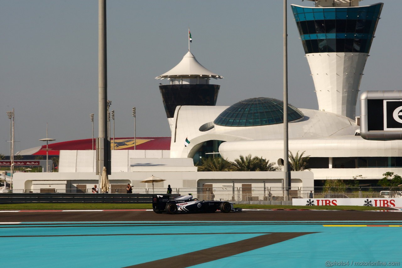 GP ABU DHABI, 12.11.2011- Prove Libere 3, Sabato, Pastor Maldonado (VEN), Williams FW33 