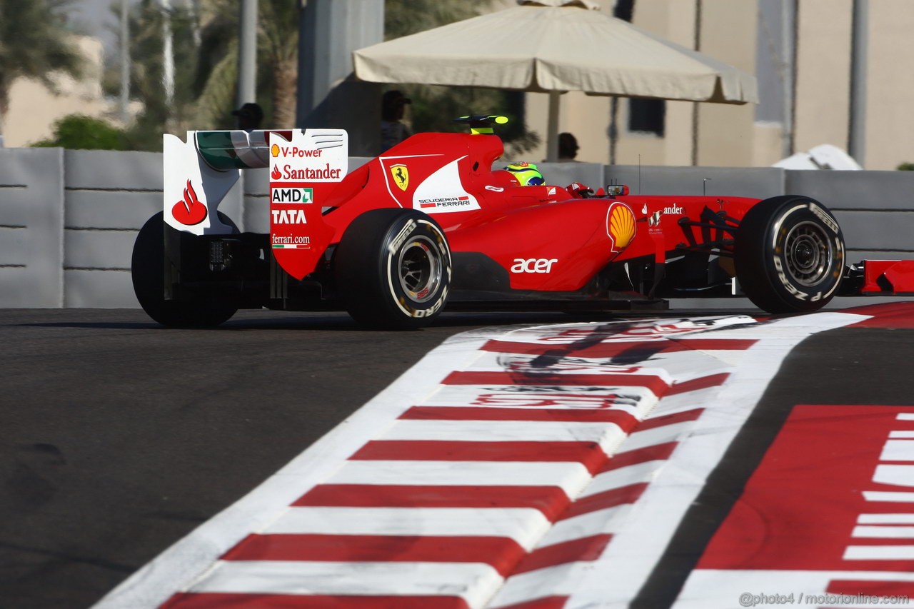 GP ABU DHABI, 12.11.2011- Prove Libere 3, Sabato, Felipe Massa (BRA), Ferrari, F-150 Italia 