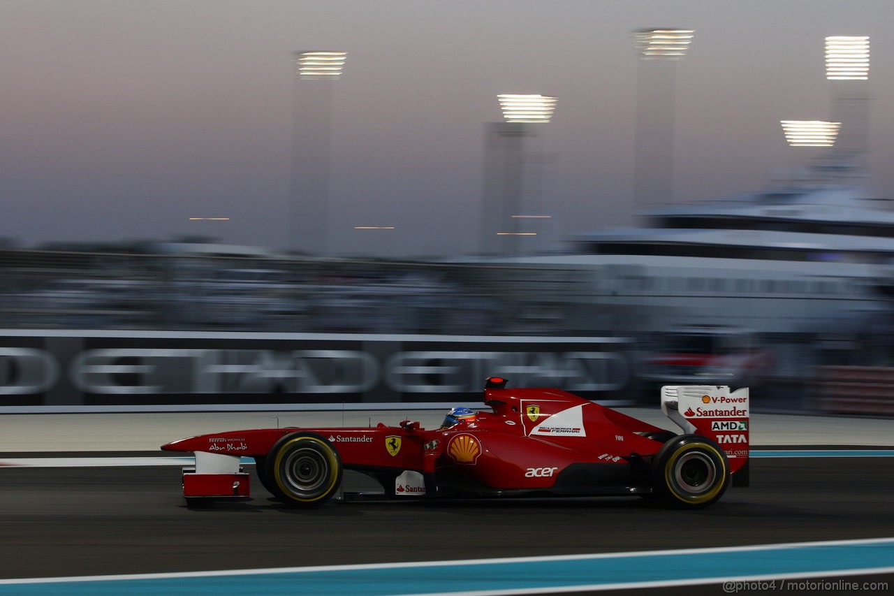 GP ABU DHABI, 12.11.2011- Qualifiche, Fernando Alonso (ESP), Ferrari, F-150 Italia 