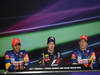 GP ABU DHABI, 12.11.2011- Qualifiche, Conferenza Stampa, Lewis Hamilton (GBR), McLaren  Mercedes, MP4-26 secondo, Sebastian Vettel (GER), Red Bull Racing, RB7 pole position e Jenson Button (GBR), McLaren  Mercedes, MP4-26 terzo 